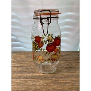 Vtg ARC France 2 Liter Spice Of Life Canister Jar Mushroom